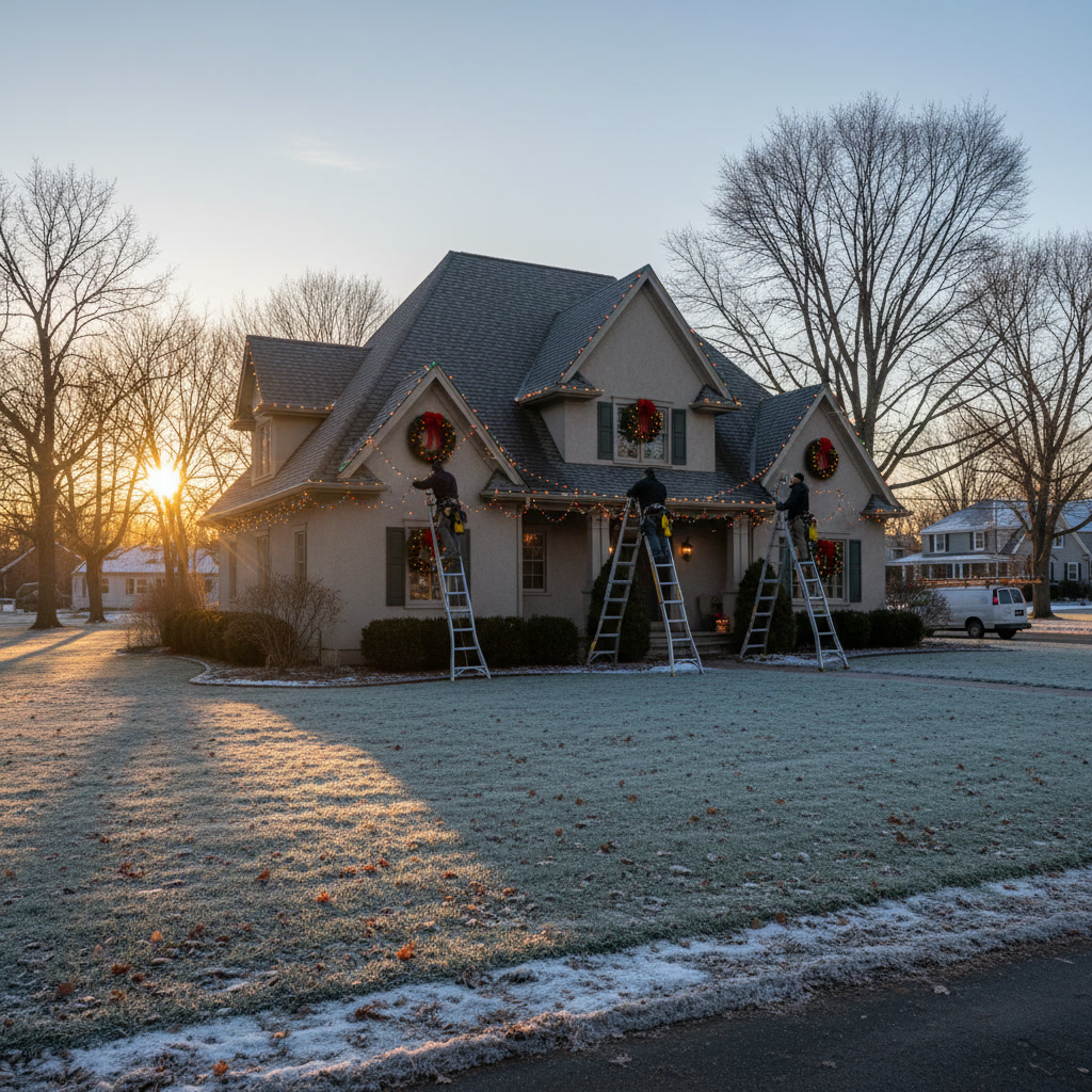 Factors affecting professional holiday lighting installation costs in Medford New York
