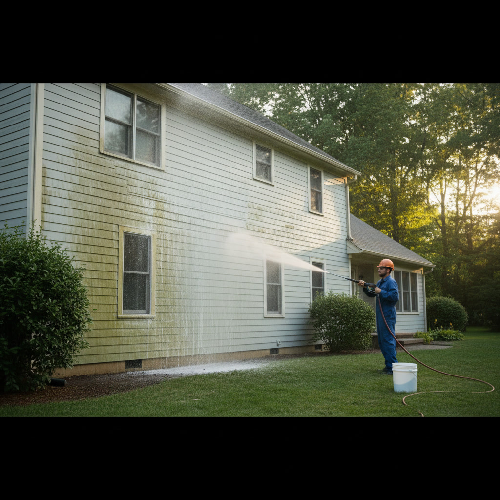 well-maintained home exterior with clean siding and fresh paint protected by regular exterior cleaning